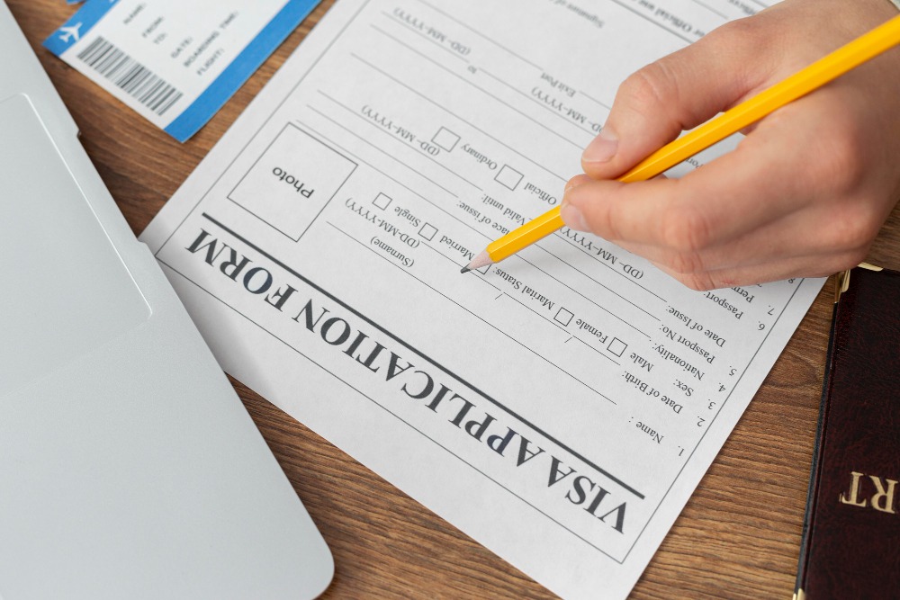 An image showing official documents stamped. 